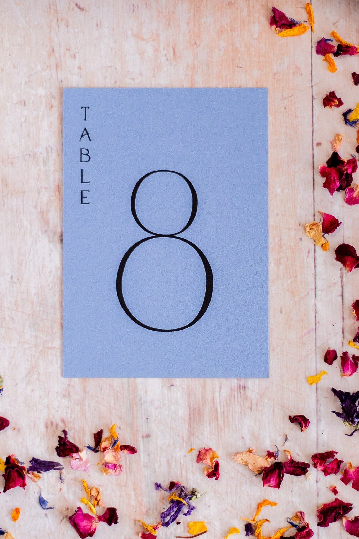 New Blue Table Numbers / Table Names - Personalised Wedding / Event Stationery