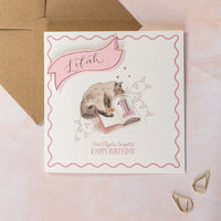 Personalised Kids Cat 1st Birthday Card