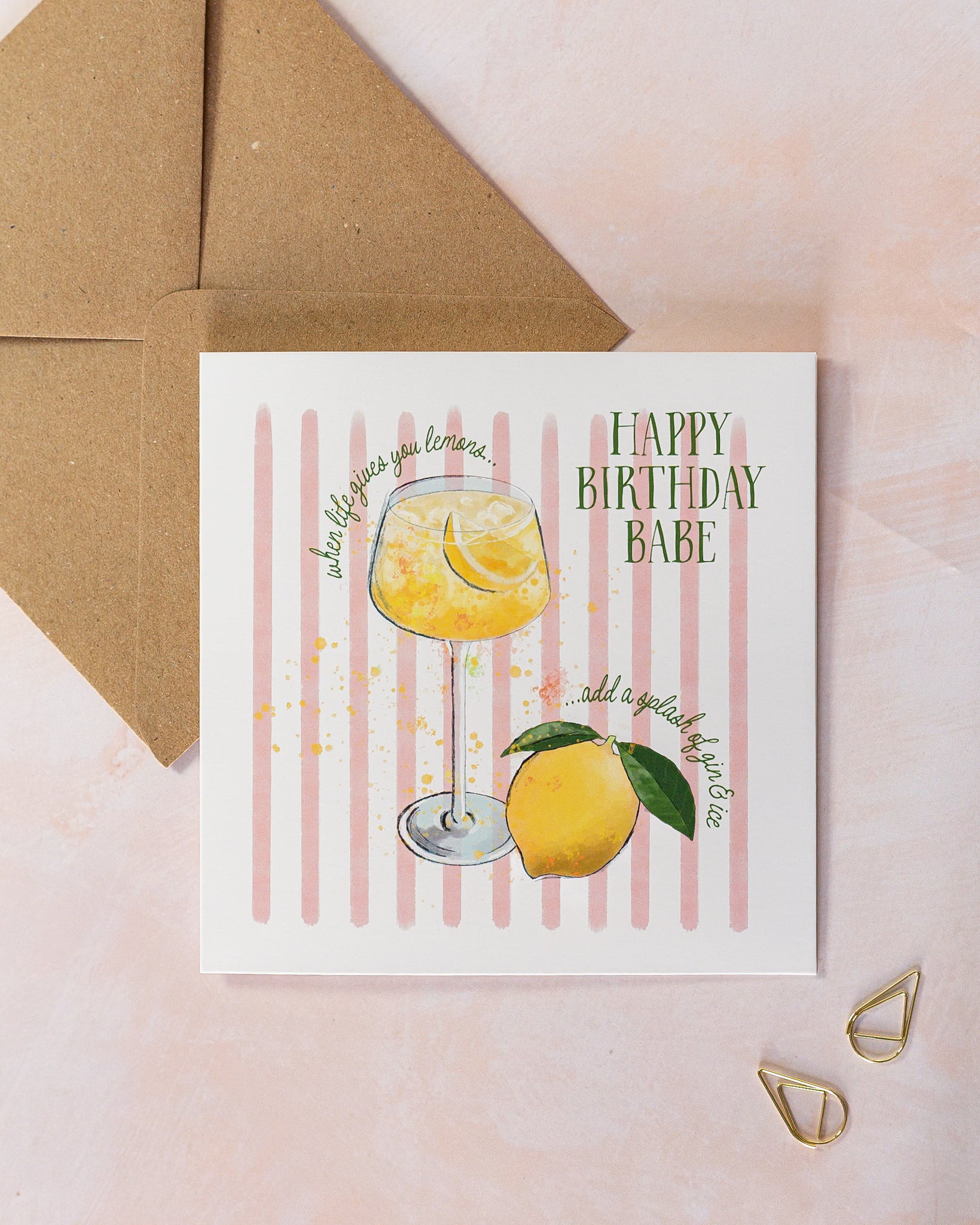 Lemon Cocktail Birthday Card