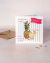 Personalised Pineapple and Cocktail Birthday Card