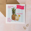 Personalised Pineapple and Cocktail Birthday Card