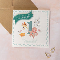 Personalised Kids Under the Sea 1st Birthday Card