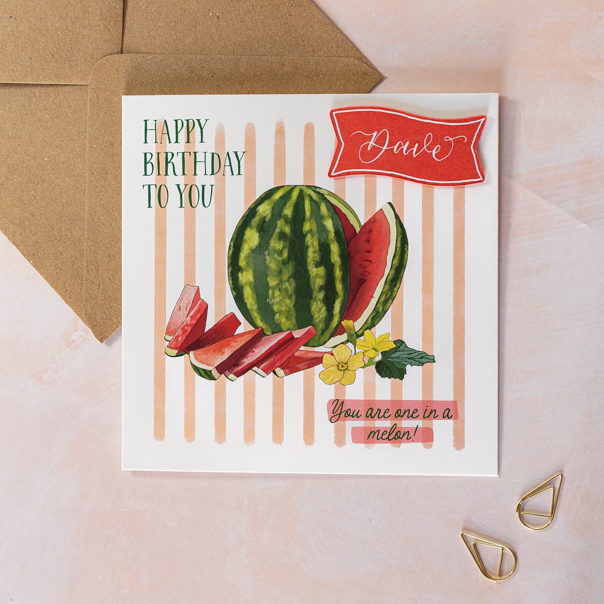 Personalised 'One in a Melon' Birthday Card