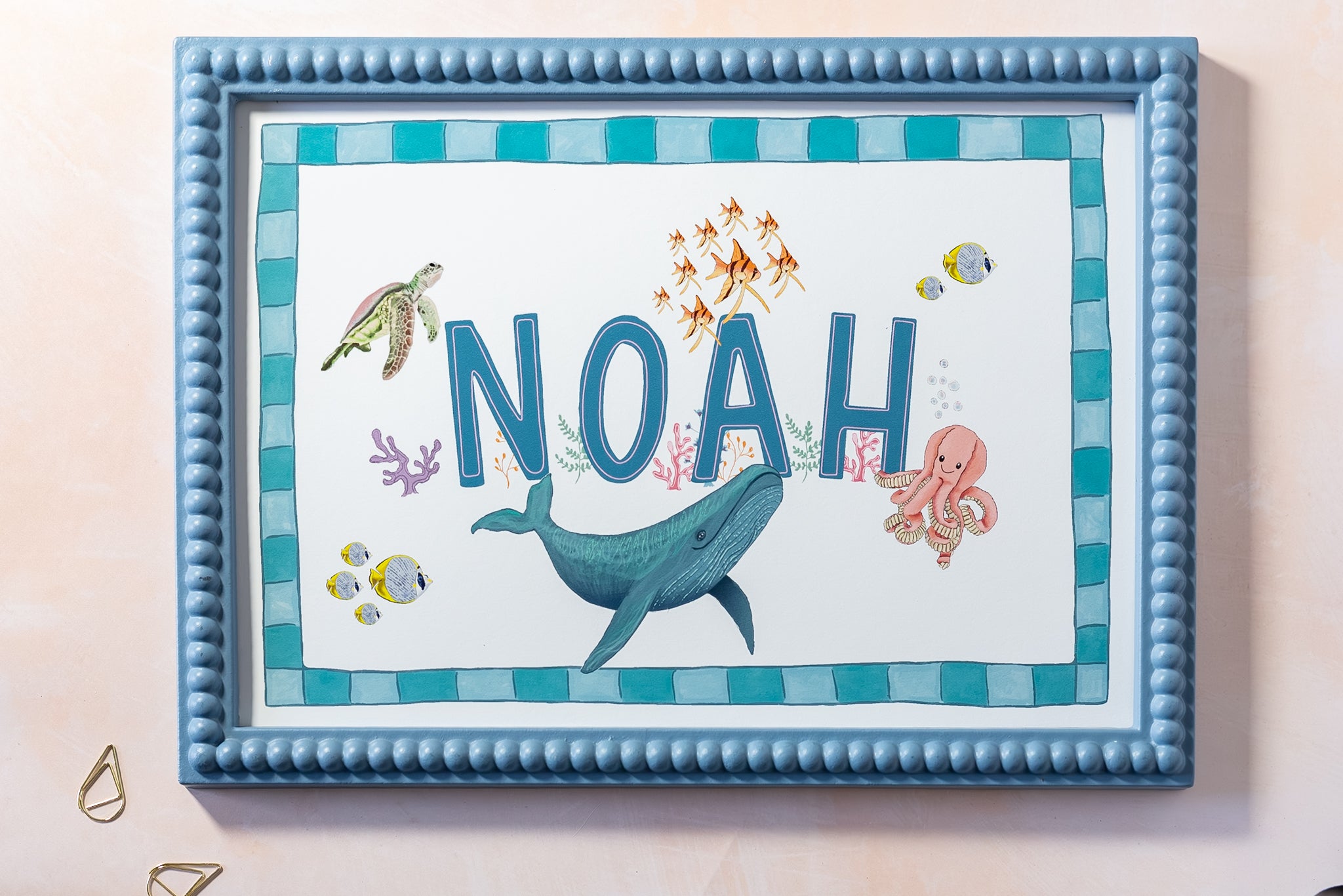 Kids Under the Sea Personalised Art Print