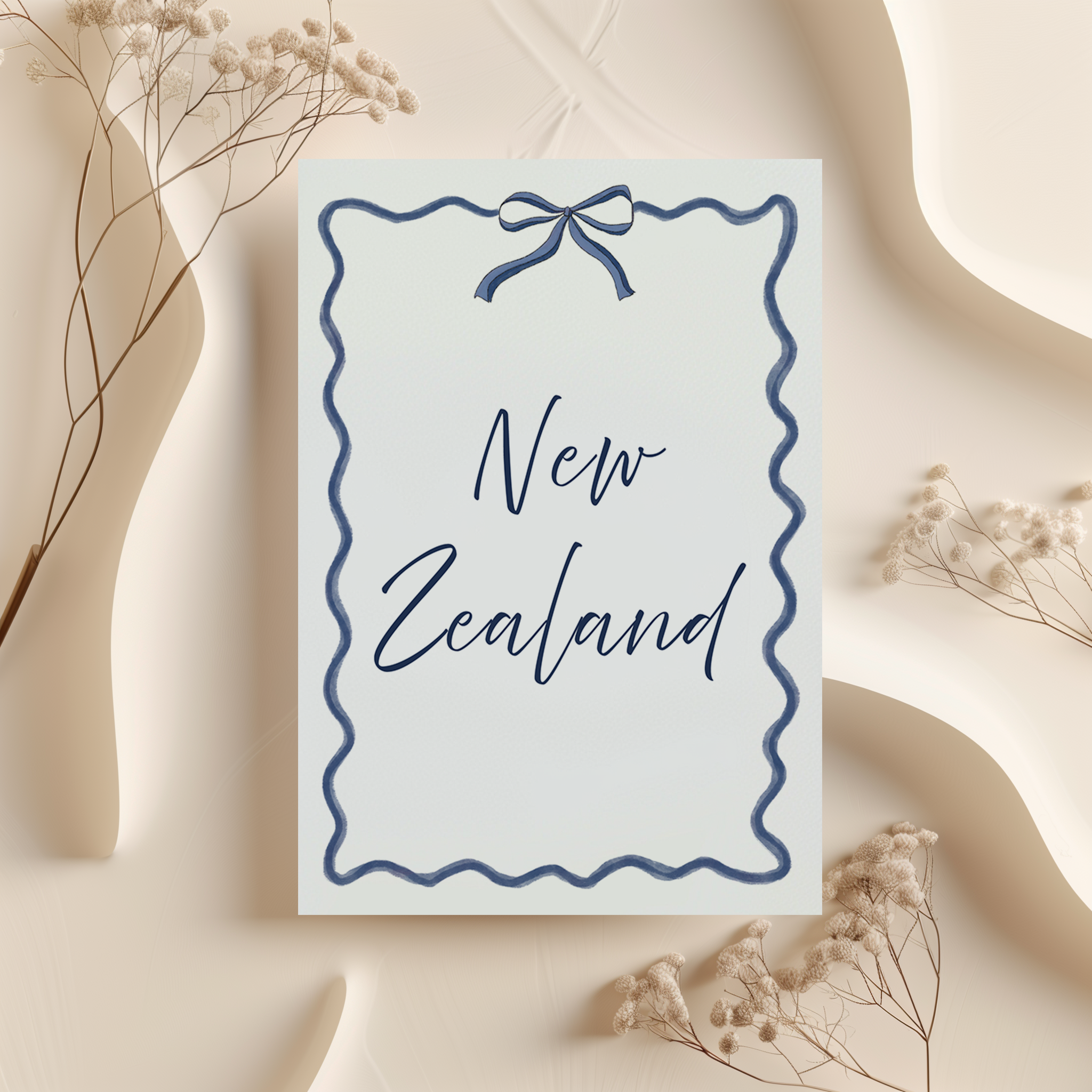 Navy Blue Bow Design Wedding Table Numbers or Table Names