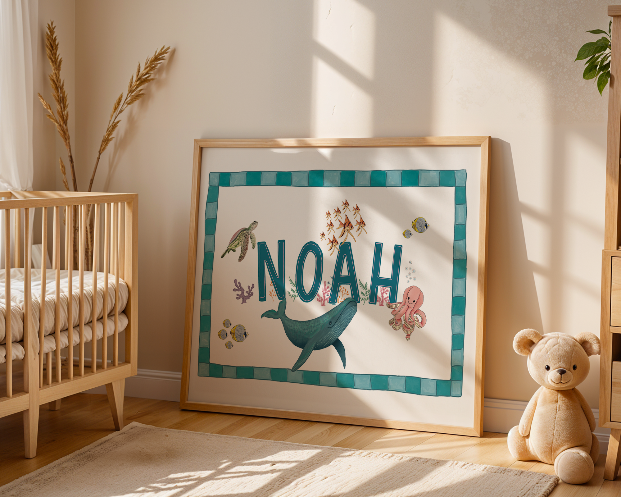 Kids Under the Sea Personalised Art Print