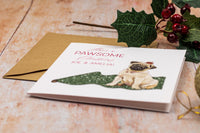 Personalised Christmas Pug Christmas Card