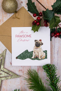 Personalised Christmas Pug Christmas Card