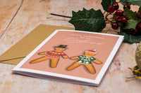 Personalised Gingerbread Couple (Him & Him) - Christmas Card