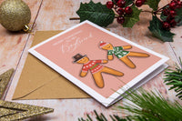 Personalised Gingerbread Couple (Him & Him) - Christmas Card