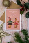 Personalised Gingerbread Couple (Her & Her) - Christmas Card