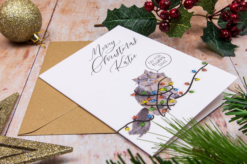 Personalised 'Grumpy Cat' Christmas Card