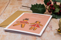 Personalised Gingerbread Couple (Him & Her) - Christmas Card