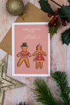 Personalised Gingerbread Couple (Him & Her) - Christmas Card