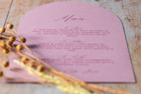 Personalised Arch Wedding Menu - Wedding Stationery / Event Stationery / Place Settings / Wedding Table