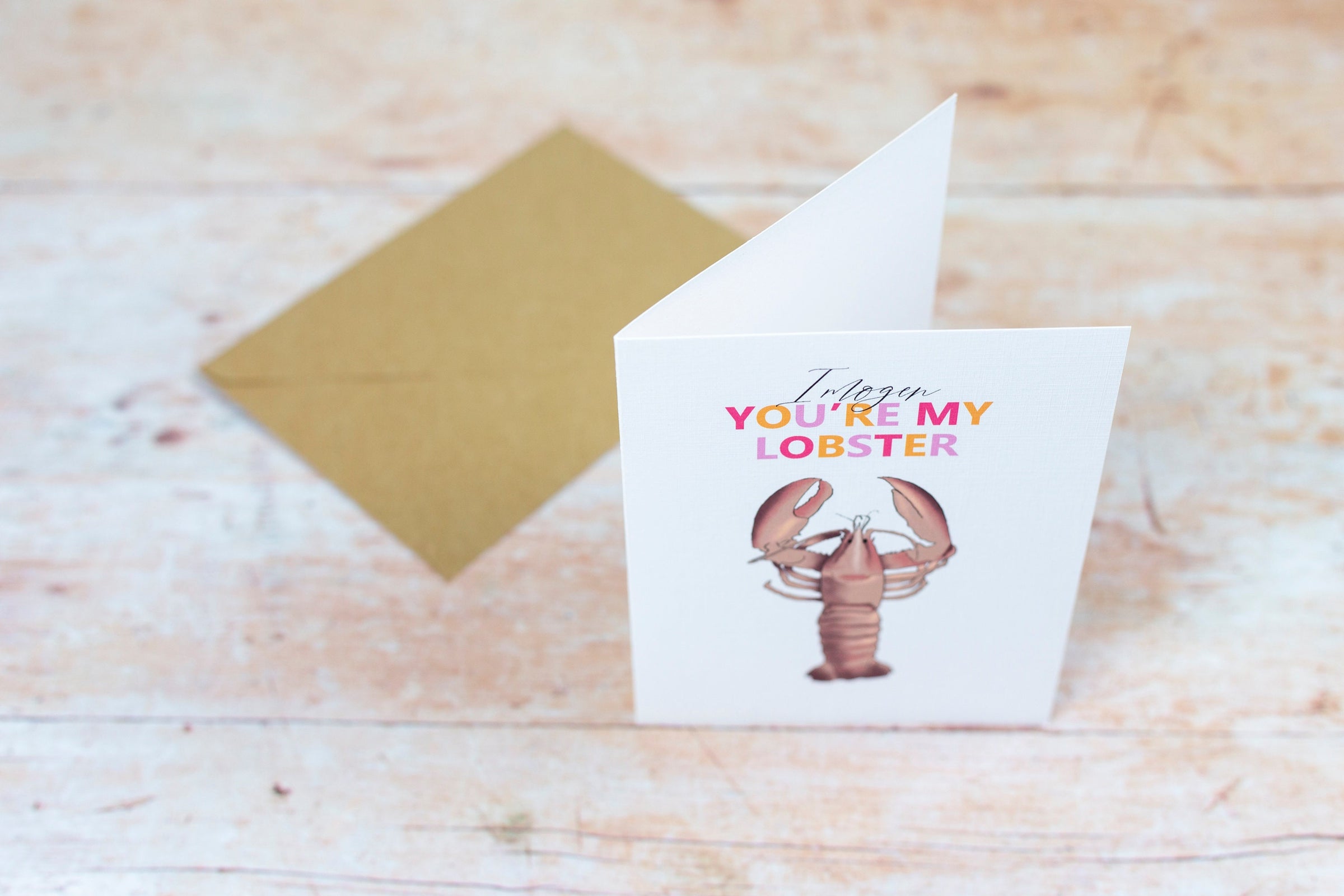 Personalised Lobster Valentines Day / Anniversary Card - You're My Lobster / Friends Quote