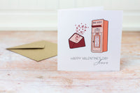 Personalised Valentine's Day Card - Pink Postbox and Love Letter