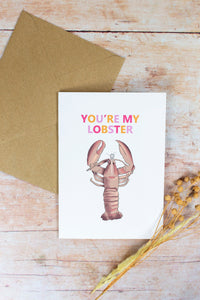 Personalised Lobster Valentines Day / Anniversary Card - You're My Lobster / Friends Quote