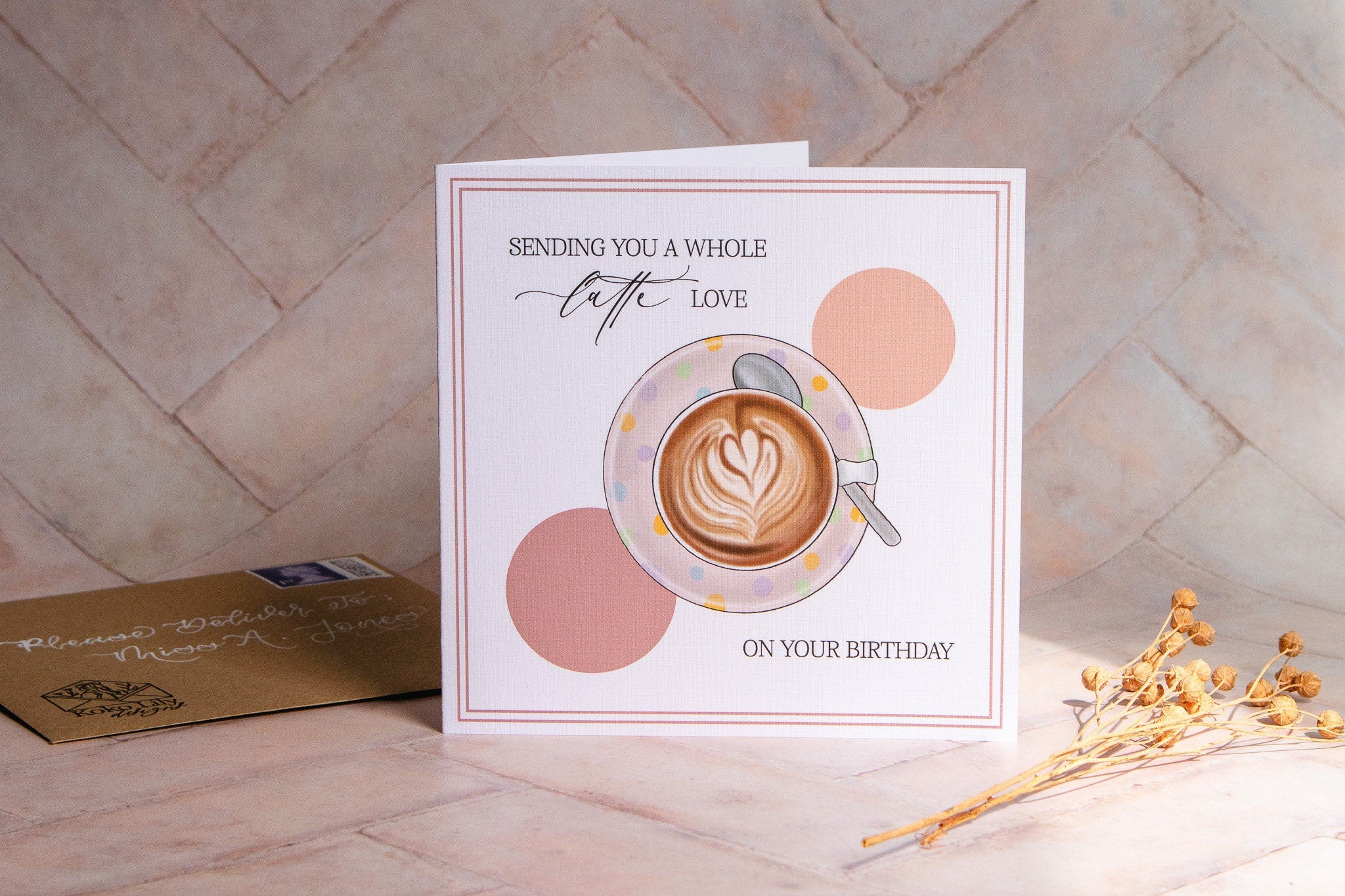 A Whole Latte Love Birthday - Personalised Greetings Card / Birthday / Coffee