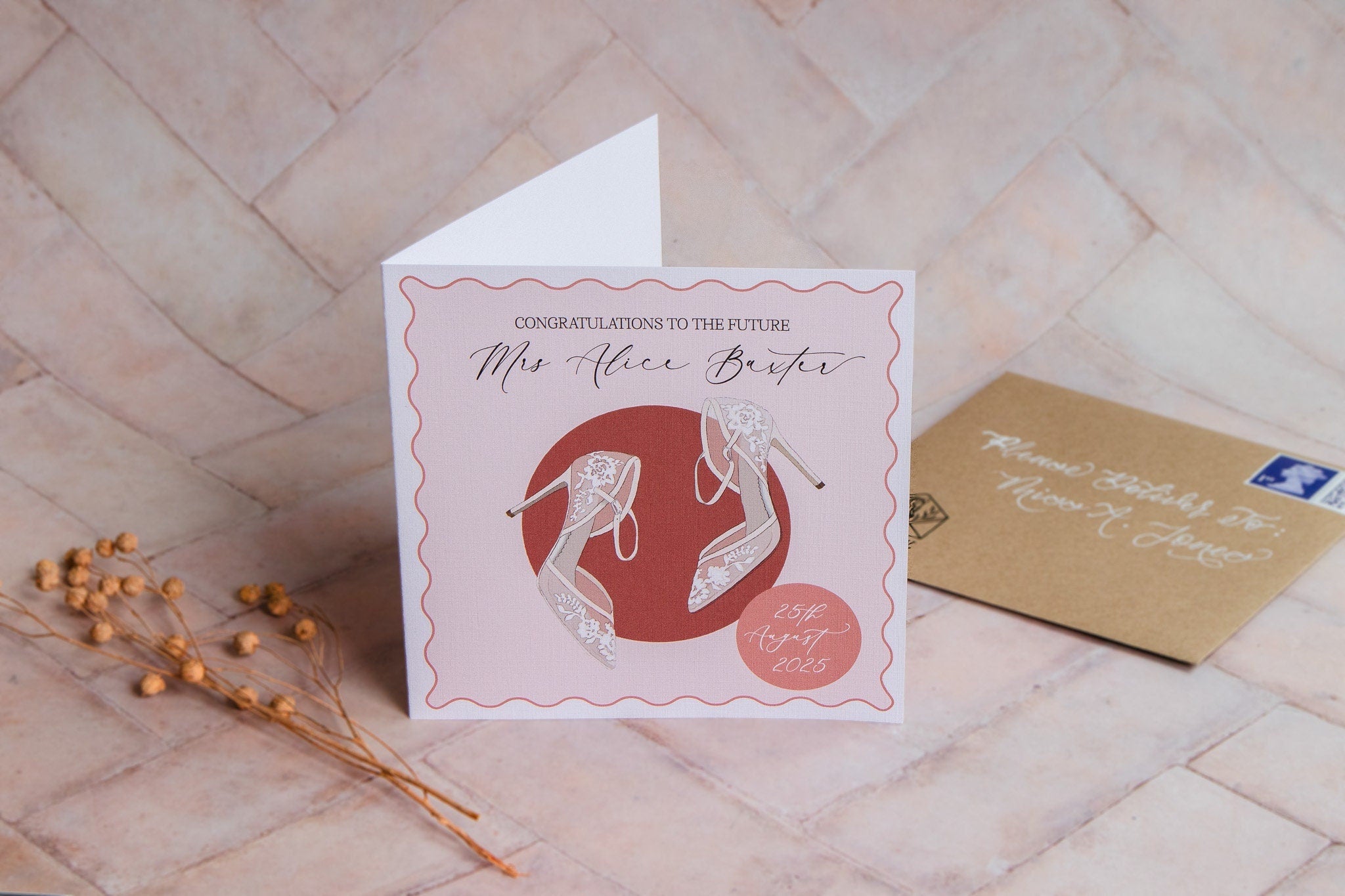 Personalised Wedding Shoes Card - Bridal Shoes / Hen Party / Bridal Shower / Bride To Be / Engagement