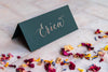 Racing Green Folded Place Cards - Wedding / Event Place Settings