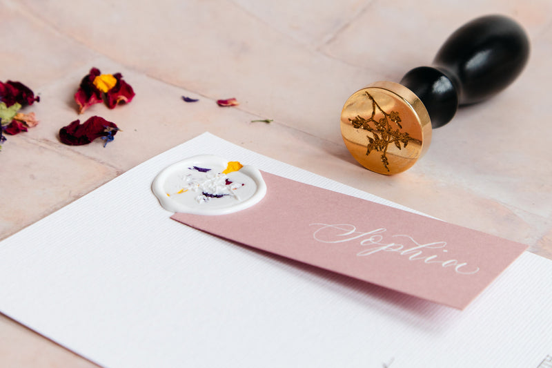 Wedding Menu with Wax Seal and Place Card - Event Menu / Party Decor