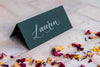 Racing Green Folded Place Cards - Wedding / Event Place Settings