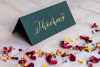 Racing Green Folded Place Cards - Wedding / Event Place Settings