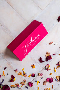 Hot Pink Folded Place Cards - Wedding / Event Place Settings