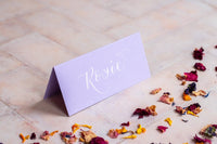 Lavender Folded Place Cards - Wedding / Event Place Settings / Lilac / Pastel