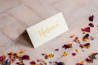 Mist Folded Place Cards - Wedding/Event Place Settings / Natural / Beige / Cream