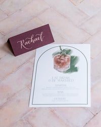 Pink Cocktail Illustration Wedding Menu - Event Menu / Party Decor / Personalised Menu