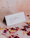 Pale Grey Folded Place Cards - Wedding/Event Place Settings