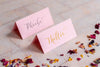 Candy Pink Folded Place Cards - Wedding / Event Place Settings