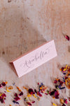 Candy Pink Folded Place Cards - Wedding / Event Place Settings