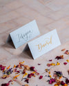Cool Blue Folded Place Cards - Wedding/Event Place Settings