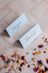 Cool Blue Folded Place Cards - Wedding/Event Place Settings