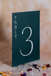 Racing Green Table Numbers / Table Names - Personalised Wedding / Event Stationery