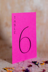 Hot Pink Table Numbers / Table Names - Personalised Wedding / Event Stationery