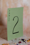 Mid Green Table Numbers / Table Names - Personalised Wedding / Event Stationery