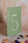 Mid Green Table Numbers / Table Names - Personalised Wedding / Event Stationery