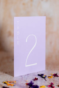Lavender Table Numbers / Table Names - Personalised Wedding / Event Stationery