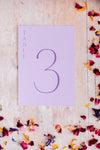 Lavender Table Numbers / Table Names - Personalised Wedding / Event Stationery