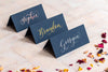 Imperial Blue Folded Place Cards - Wedding / Event Place Settings / Navy Blue