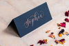 Imperial Blue Folded Place Cards - Wedding / Event Place Settings / Navy Blue