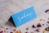New Blue Folded Place Cards - Wedding / Event Place Settings