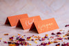Rust Orange Folded Place Cards - Wedding / Event Place Settings