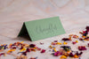 Mid Green Folded Place Cards - Wedding / Event Place Settings / Khaki