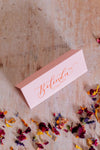 Candy Pink Folded Place Cards - Wedding / Event Place Settings