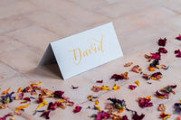 Cool Blue Folded Place Cards - Wedding/Event Place Settings